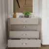 Comò cassettiera perta 117x91 cm beige e bianco CI12