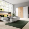 Comò moderno 160x88cm bianco lucido e rovere CLK9