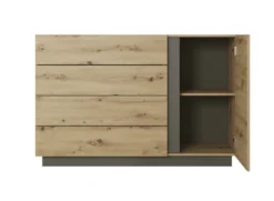 Comò moderno 138x90cm con 3 cassetti e 1 anta rovere CLK1