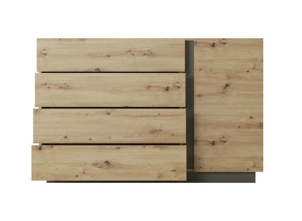 Comò moderno 138x90cm con 3 cassetti e 1 anta rovere CLK1