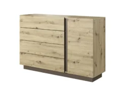 Comò moderno 138x90cm con 3 cassetti e 1 anta rovere CLK1