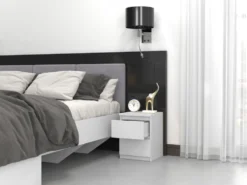 Comodino con 2 cassetti 30x40 cm bianco opaco COT7