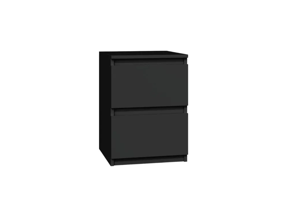 Comodino con 2 cassetti 30x40 cm nero COT7