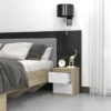 Comodino con 2 cassetti 30x40 cm rovere chiaro e bianco COT7