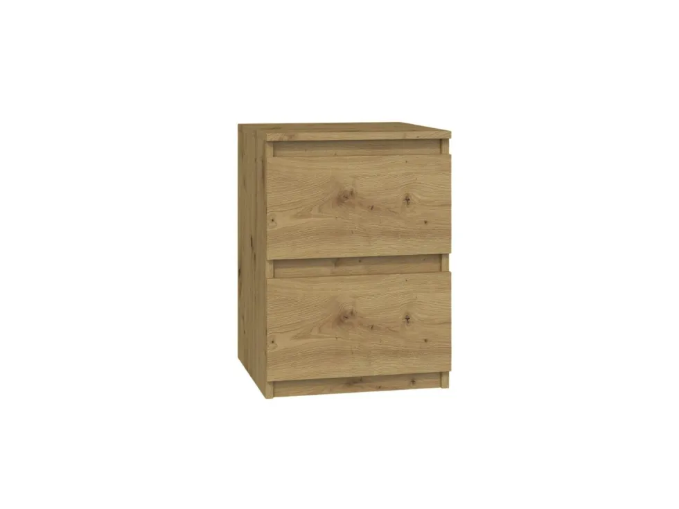 Comodino con 2 cassetti 30x40 cm rovere COT7