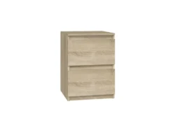 Comodino con 2 cassetti 30x40 cm rovere chiaro COT7