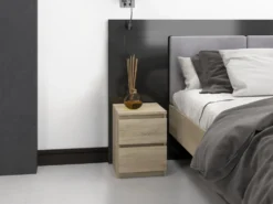 Comodino con 2 cassetti 30x40 cm rovere chiaro COT7
