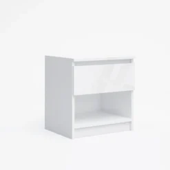 Comodino moderno con cassetto 45x47 cm in bianco lucido CGA7