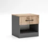 Comodino moderno con cassetto e vano a giorno 40x40 cm rovere e antracite CGA1