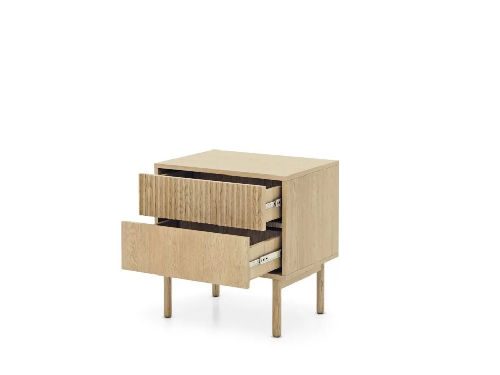 Comodino moderno con cassetto 53,5x55 cm rovere chiaro CMLK12