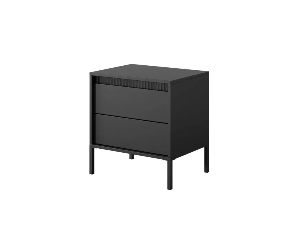 Comodino moderno con piedini alti 53,5x56,2 cm nero CMLK16