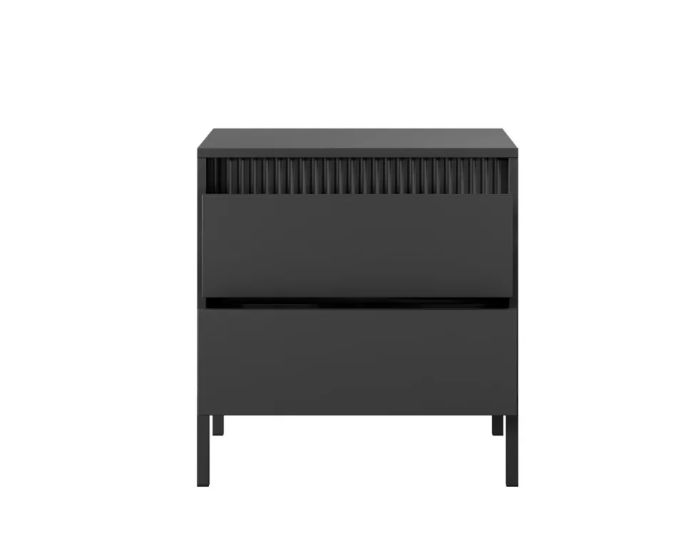 Comodino moderno con piedini alti 53,5x56,2 cm nero CMLK16
