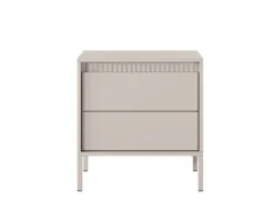 Comodino moderno con piedini alti 53,5x56,2 cm beige CMLK16