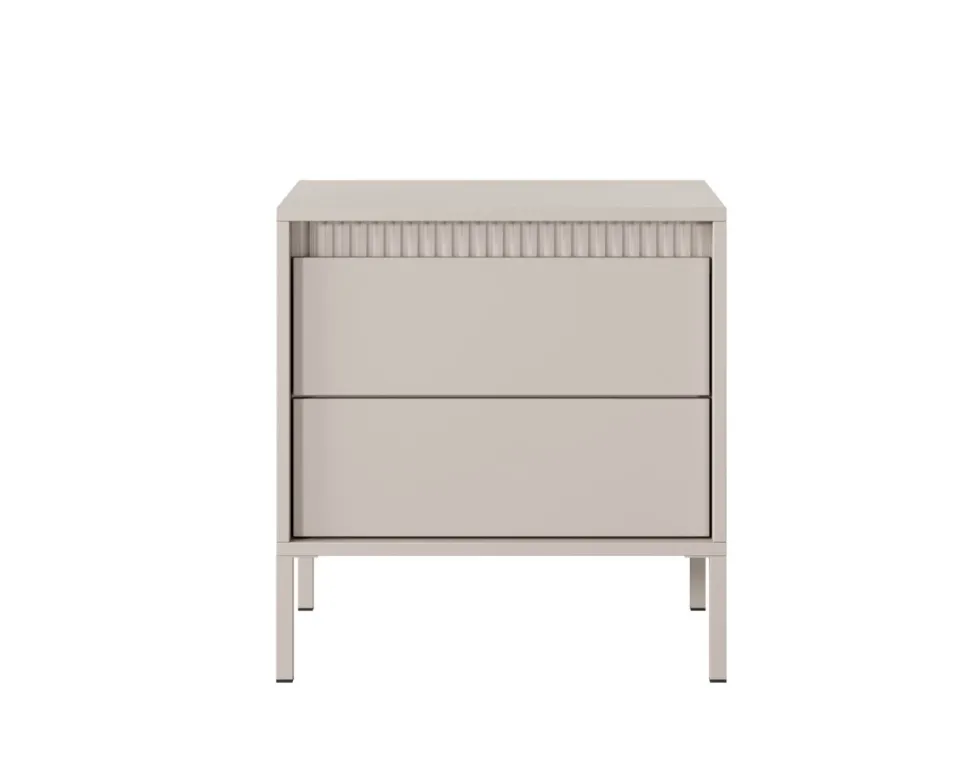 Comodino moderno con piedini alti 53,5x56,2 cm beige CMLK16