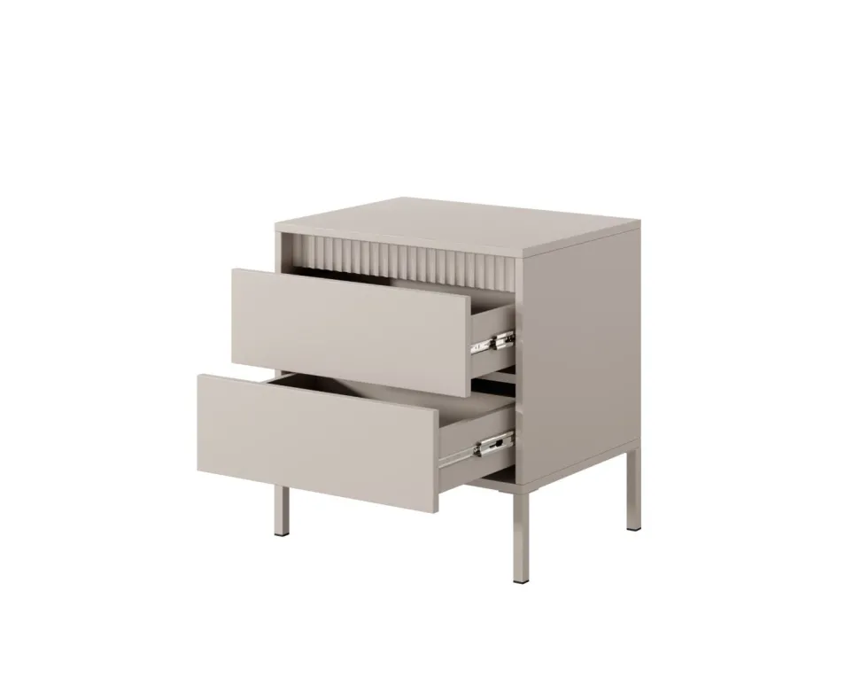Comodino moderno con piedini alti 53,5x56,2 cm beige CMLK16