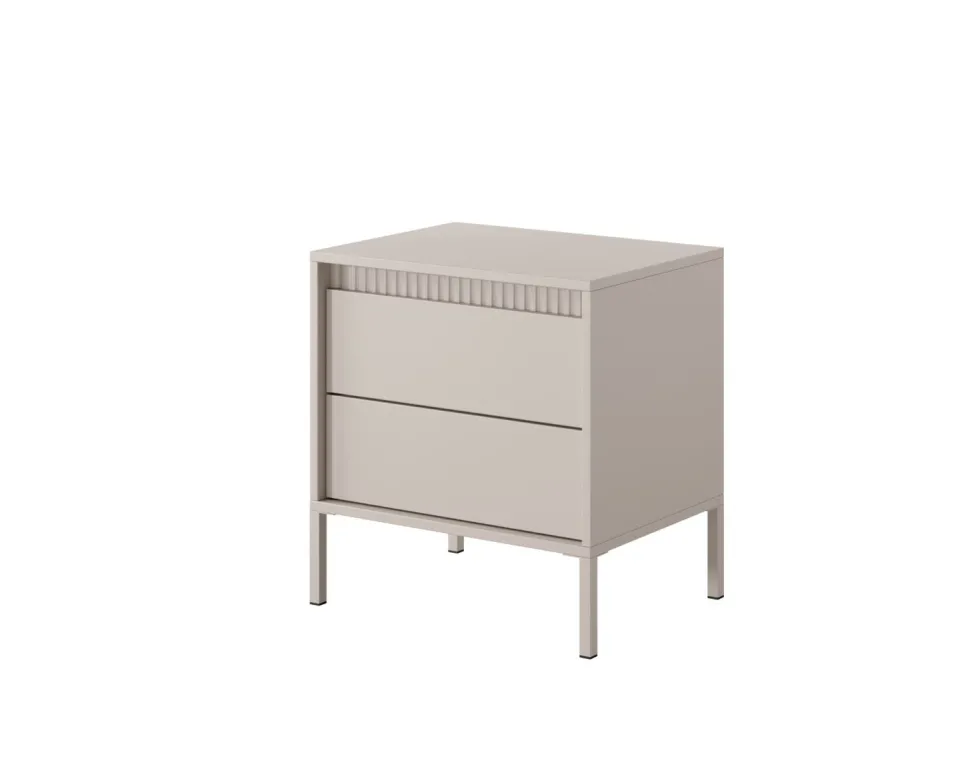 Comodino moderno con piedini alti 53,5x56,2 cm beige CMLK16