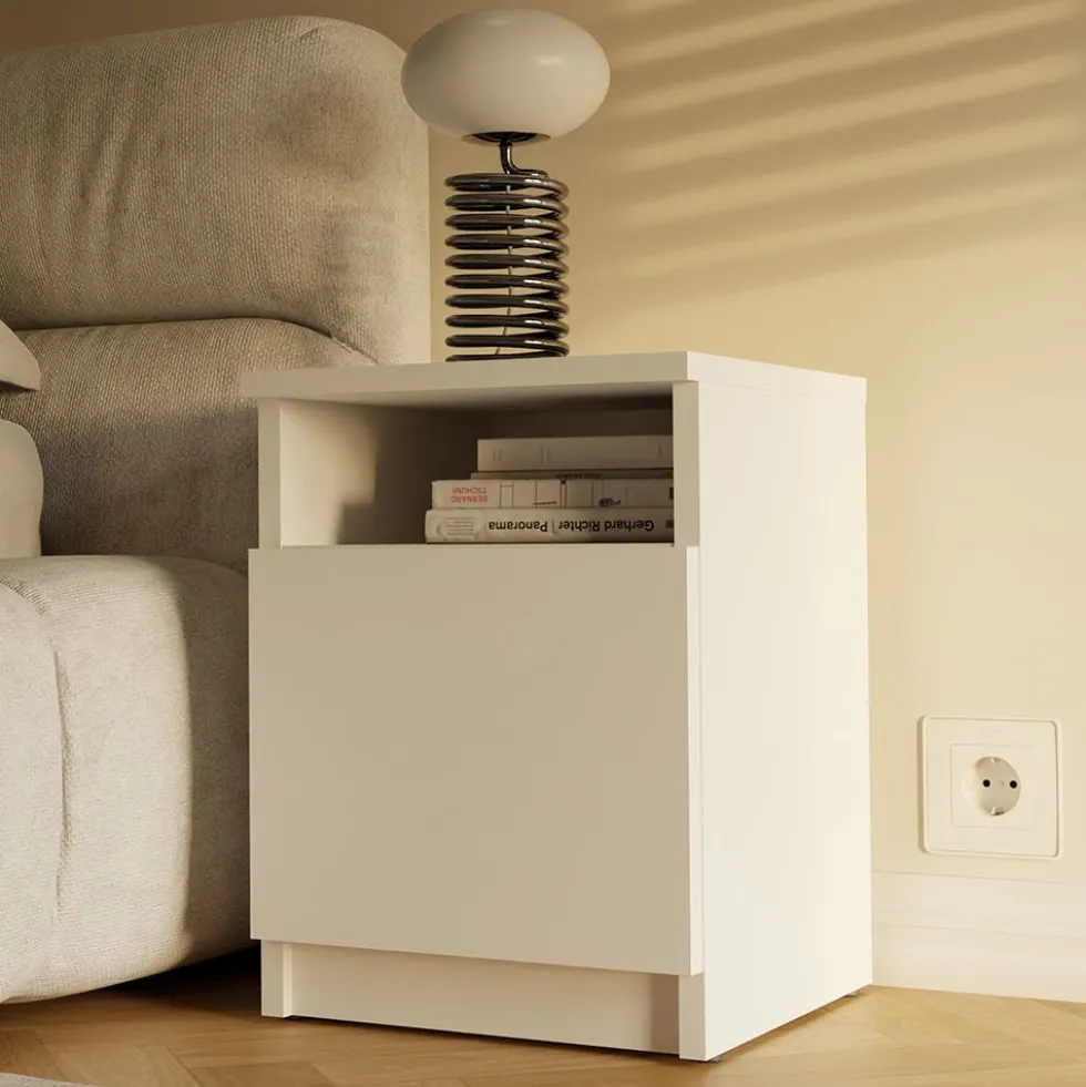 Comodino moderno 30x40 cm con anta bianco COT4