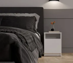 Comodino moderno 30x40 cm con anta bianco COT4