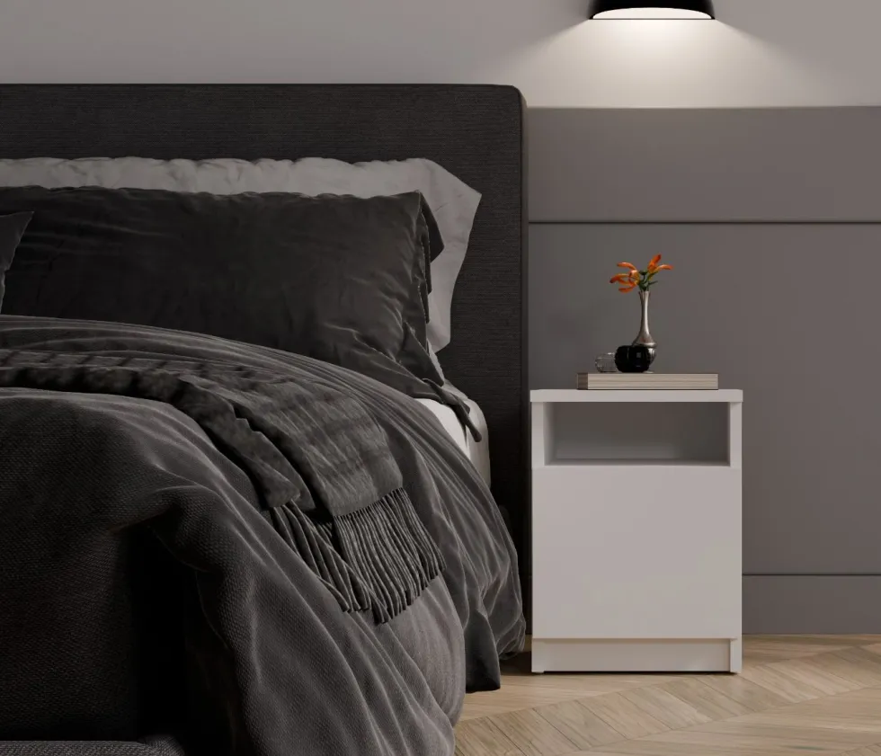 Comodino moderno 30x40 cm con anta bianco COT4