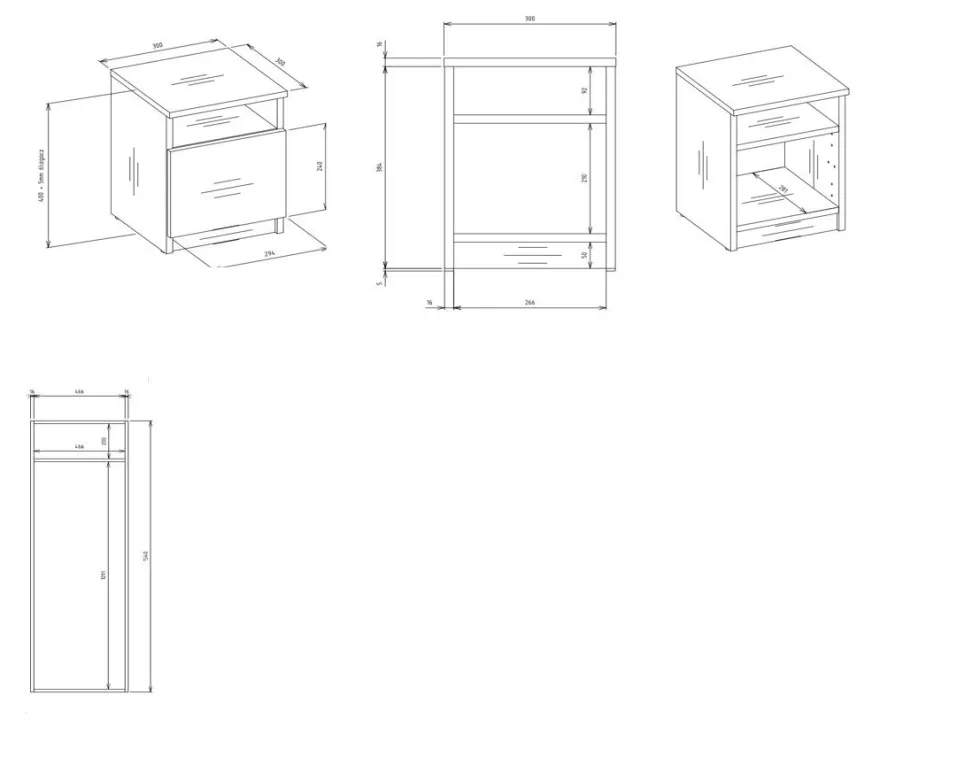 Comodino moderno 30x40 cm con anta bianco COT4