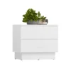 Comodino moderno 55x48 cm con 2 cassetti bianco COT2