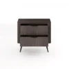 Comodino moderno 63x55 cm con 2 cassetti quercia scuro CMLK14