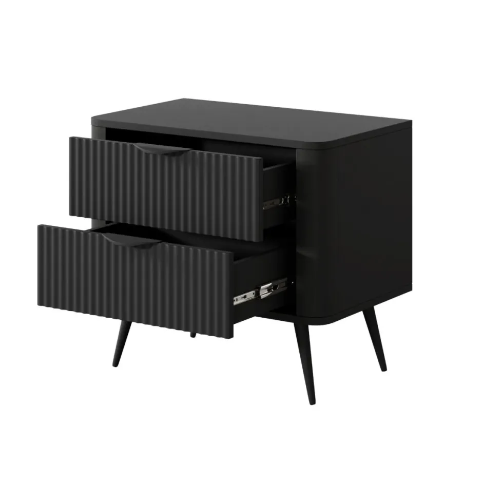 Comodino moderno 63X55cm nero CMLK5