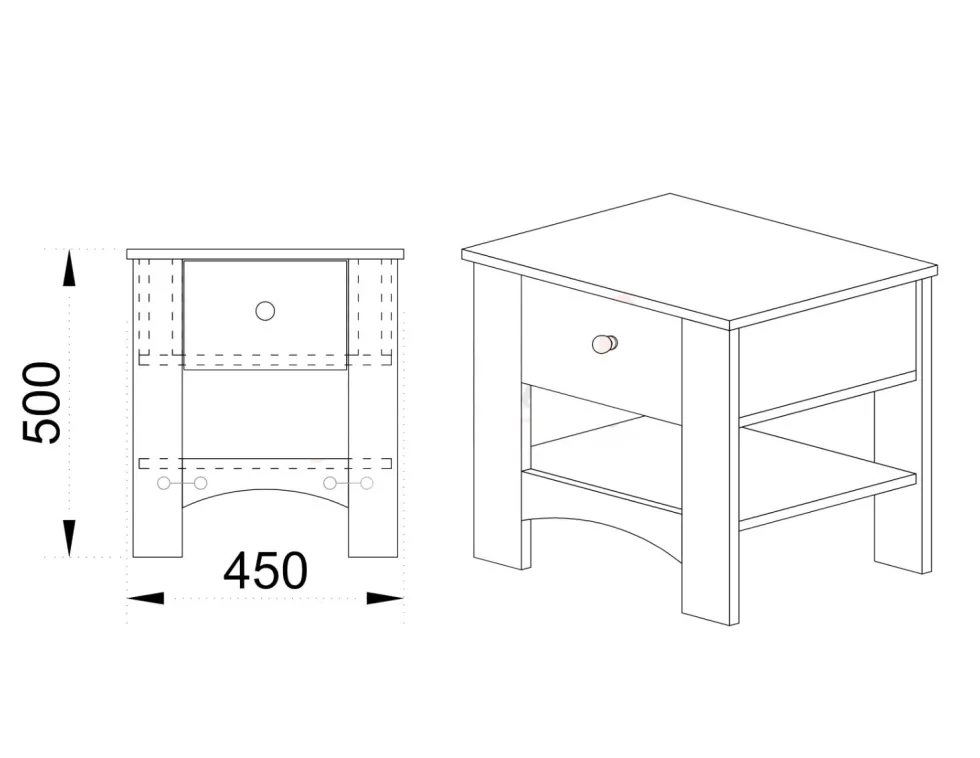 Comodino per camerette con cassetto CI3014