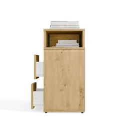 Comodino salvaspazio 27x65 cm con vano a giorno rovere COT8