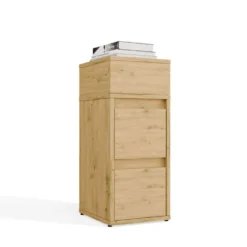 Comodino salvaspazio 27x65 cm con vano a giorno rovere COT8