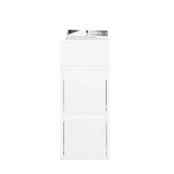 Comodino salvaspazio 27x65 cm con vano a giorno bianco opaco COT8