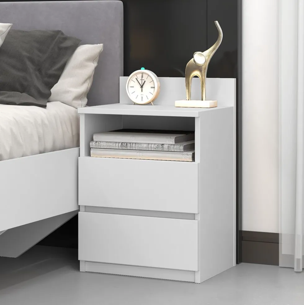 Comodino 40x59 cm con cassetti bianco COT6
