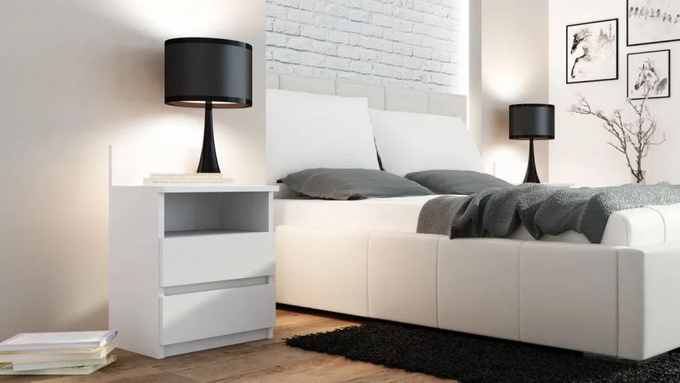 Comodino 40x59 cm con cassetti bianco COT6