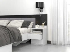 Comodino 40x59 cm con cassetti bianco COT6