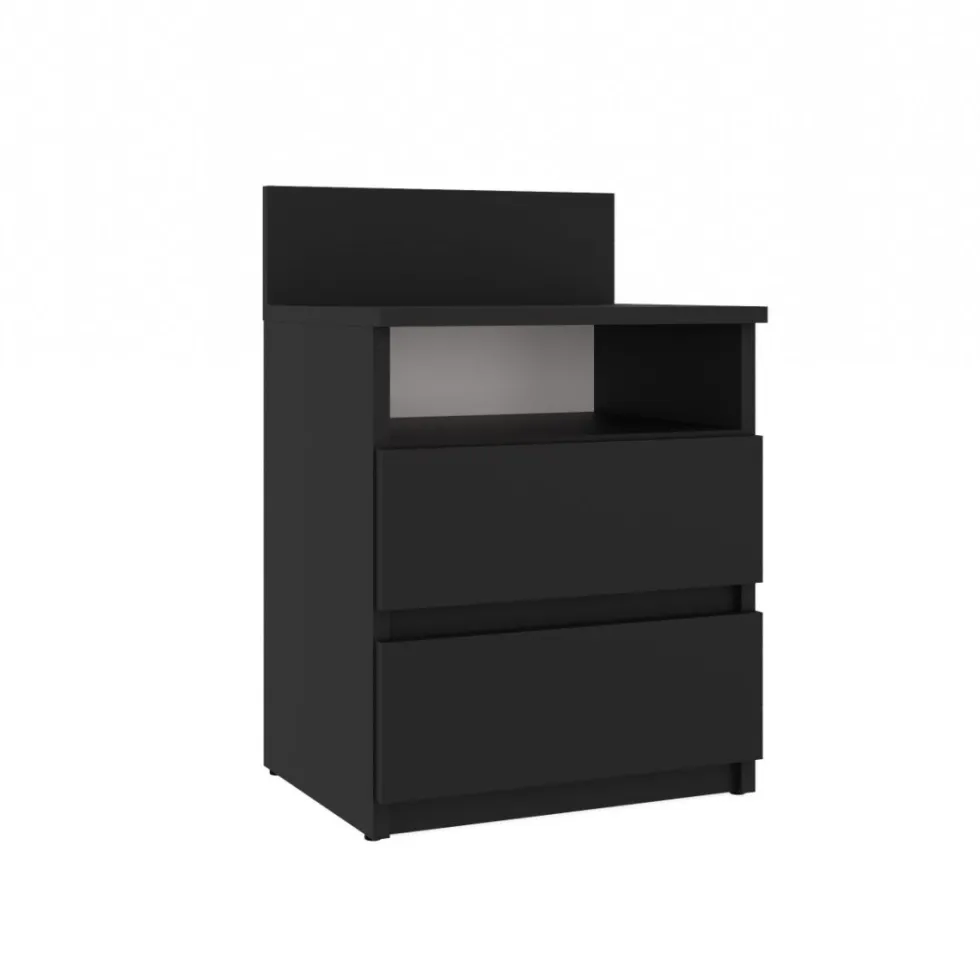 Comodino 40x59 cm con cassetti nero COT6
