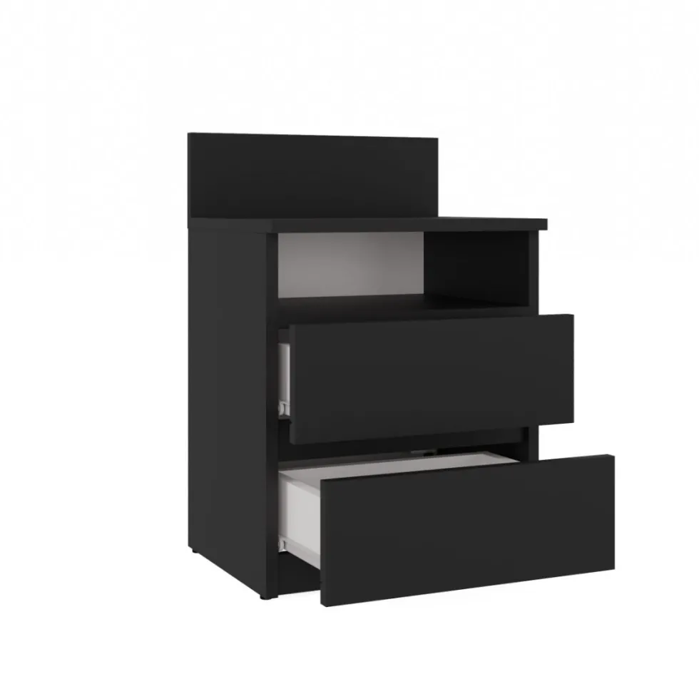 Comodino 40x59 cm con cassetti nero COT6