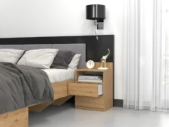 Comodino 40x59 cm con cassetti rovere COT6