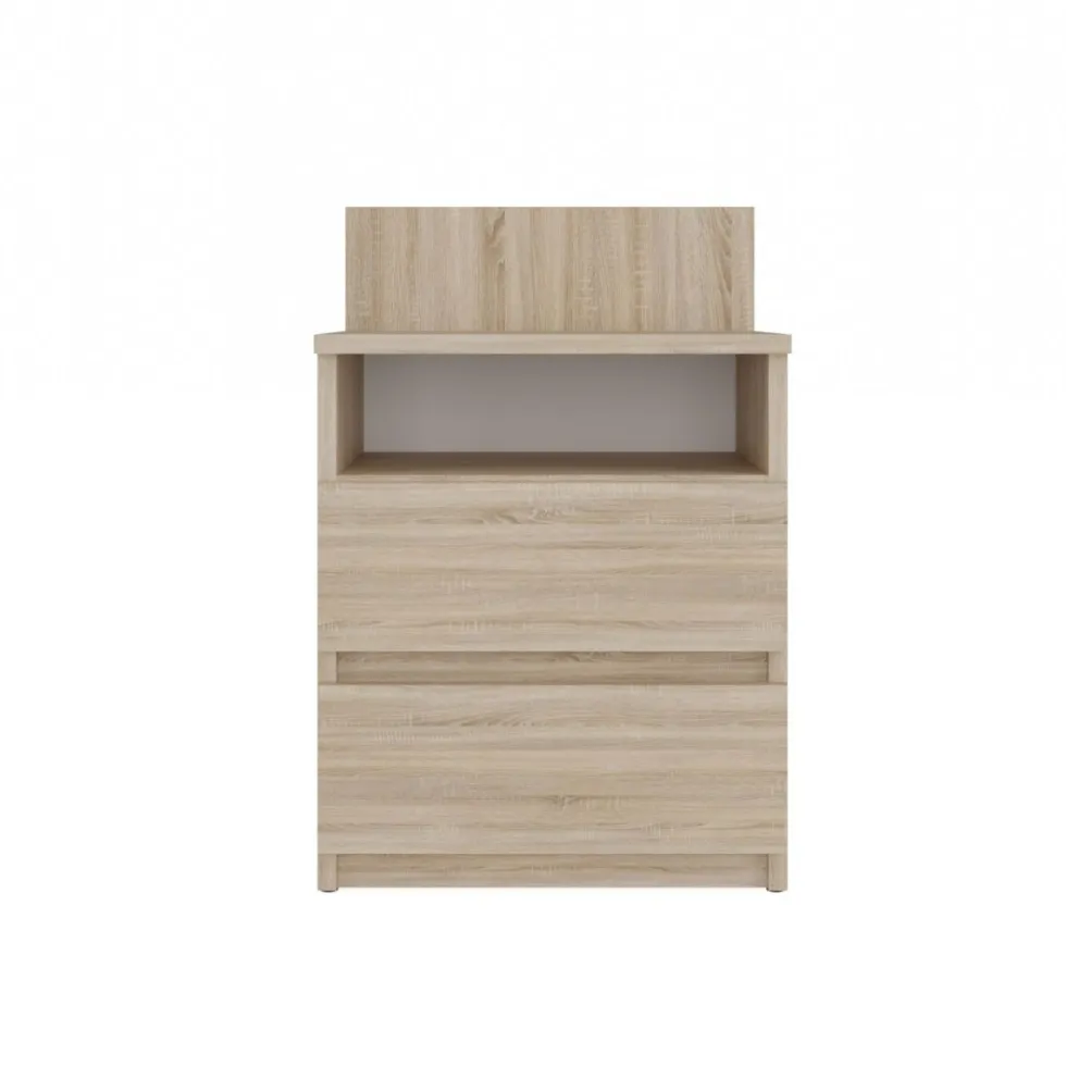 Comodino 40x59 cm con cassetti rovere chiaro COT6