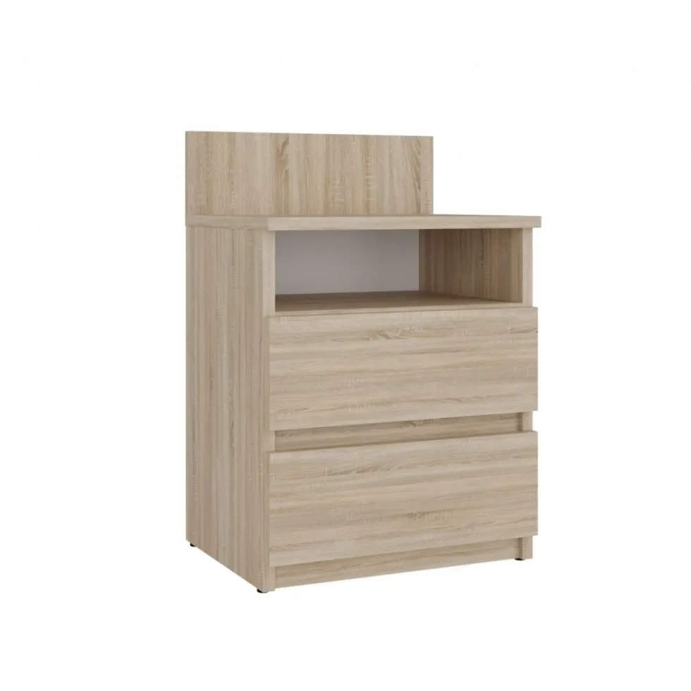 Comodino 40x59 cm con cassetti rovere chiaro COT6