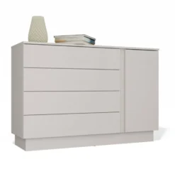 Comò per camera da letto 125x84x40 beige cashmere CMMT2