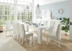 Consolle allungabile moderna made in Italy 46x78x90 cm bianco lucido CL2
