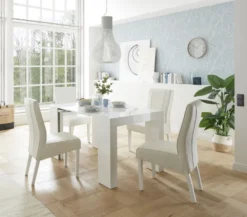 Consolle allungabile moderna made in Italy 46x78x90 cm bianco lucido CL2
