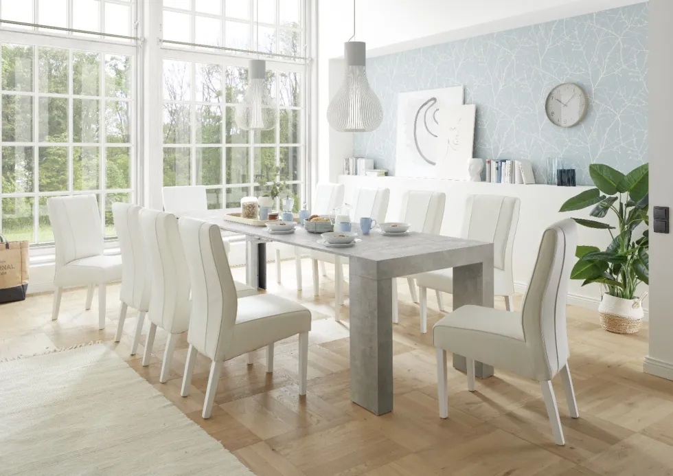 Consolle allungabile moderna 46x78x90 cm Cemento CL2