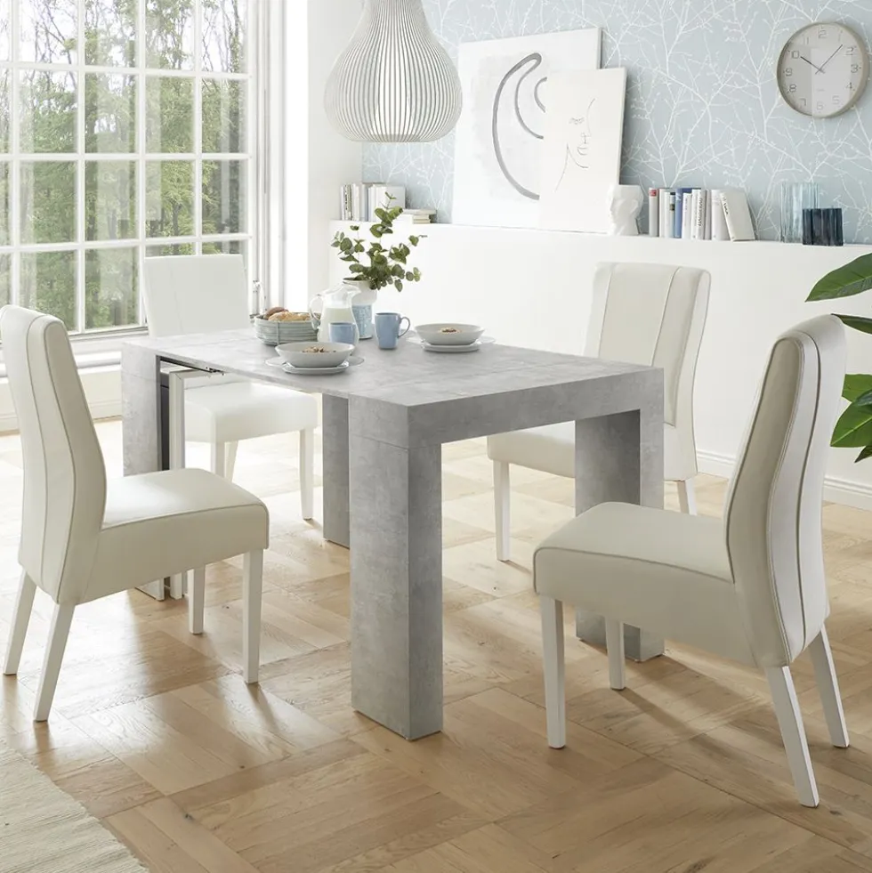 Consolle allungabile moderna 46x78x90 cm Cemento CL2