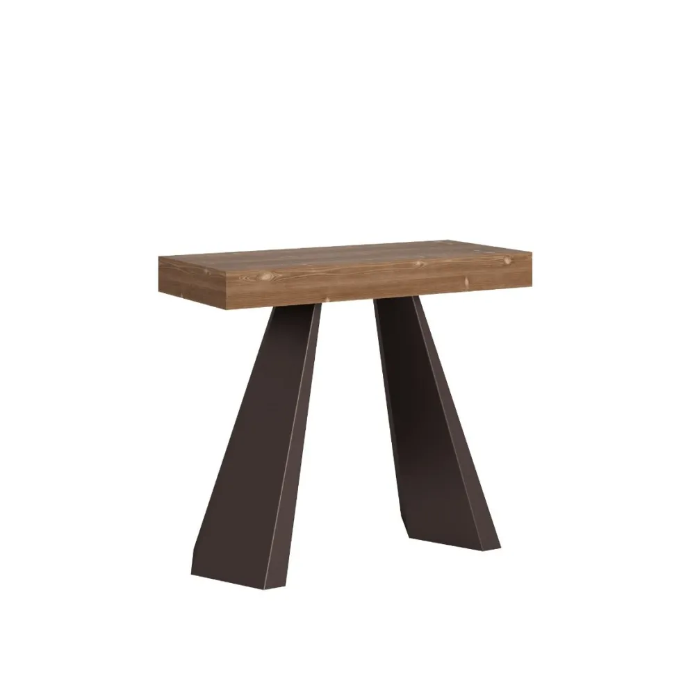 Consolle allungabile moderna 90x40 cm Made in Italy abete tinto DMT PREMIUM