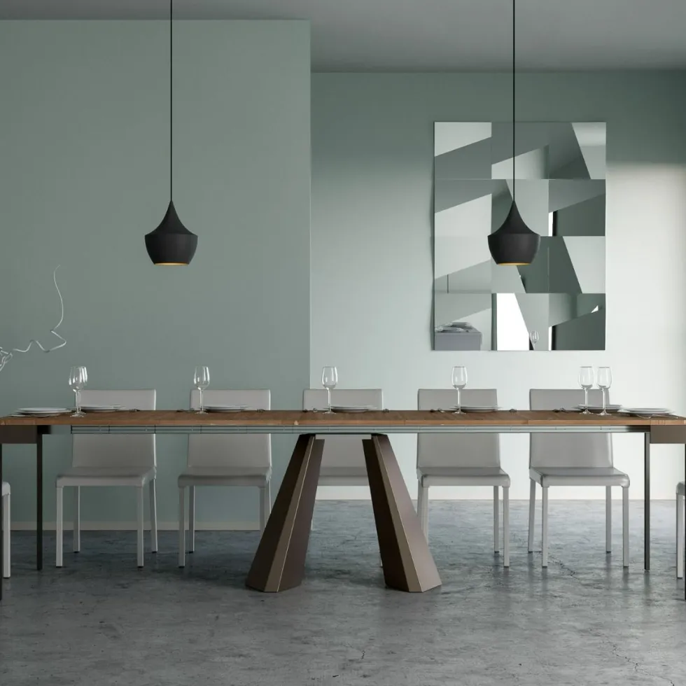 Consolle allungabile moderna 90x40 cm Made in Italy abete tinto DMT EVOLUTION