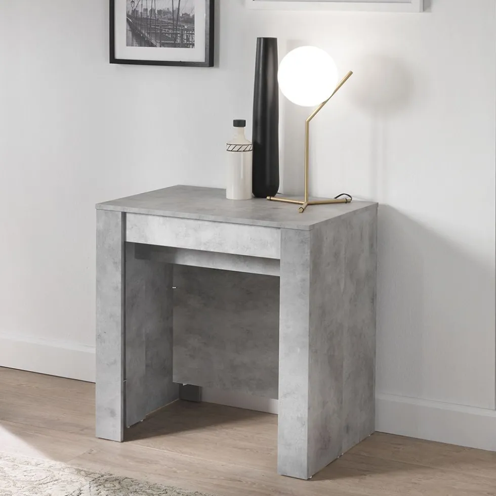Consolle moderna allungabile Made in Italy 78x78 cm Cemento CL1