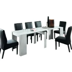 Consolle moderna allungabile Made in Italy 78x78 cm bianco lucido CL1