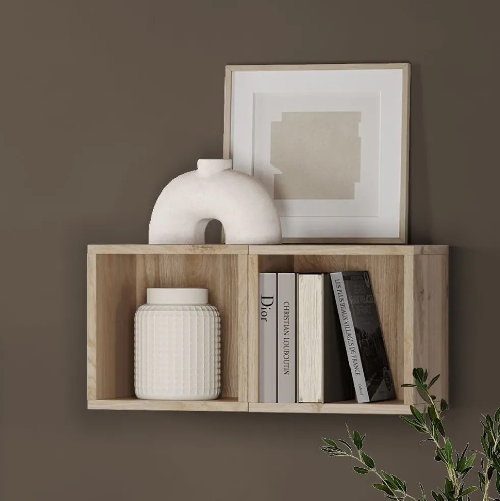 Coppia di cubi pensili 28x29 cm rovere chiaro MML3