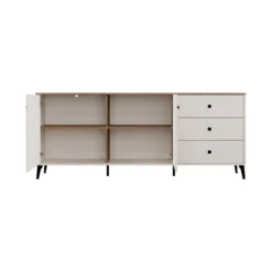 Credenza moderna 183,5 cm con gambe in metallo cashmere e rovere MT12